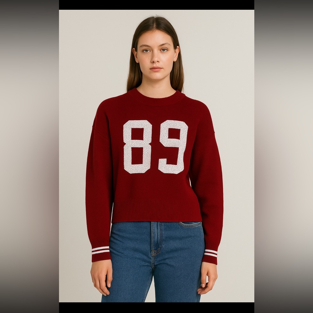 Pink Rose Red “89” Taylor Swift Graphic Sweater Large